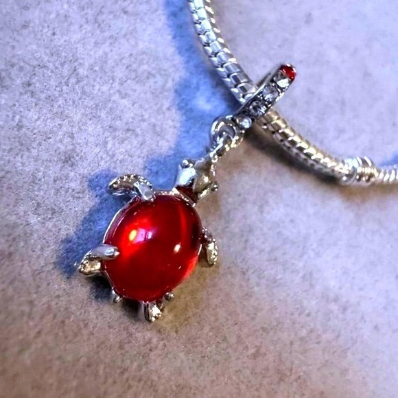 Pandora Jewelry - Red Dangle Turtle Charm fits PANDORA